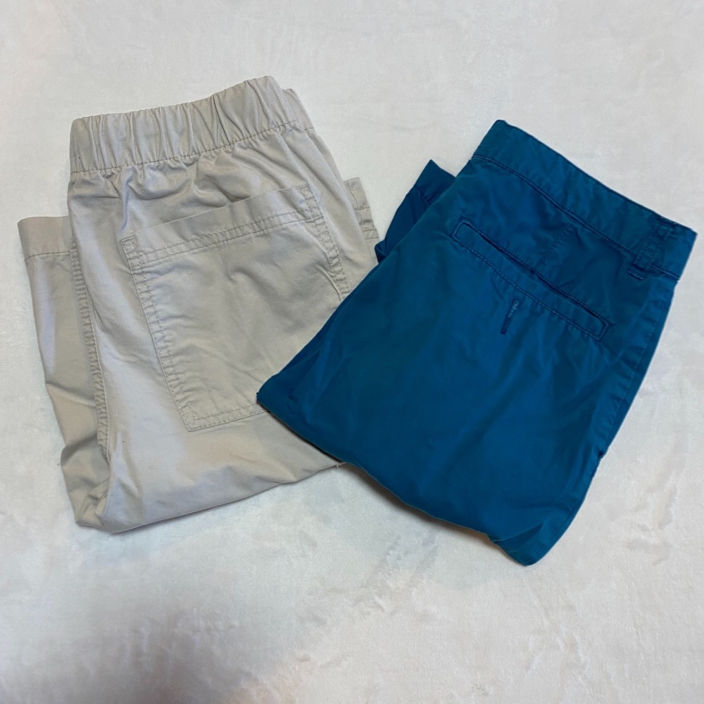 Old Navy Beige & Blue Boys Shorts Size 16